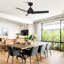 Vaczon 42" Modern Propeller Smart Dimmable LED Ceiling Fan with APP and Remote Control, 3CCT Lights, 6-Speed Reversible DC Motor, Timer, 6"/10" Downrods-406586915