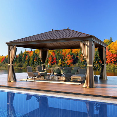  16 Ft. W x 12 Ft. D Aluminum Patio Gazebo, PRO Premium Gazebo