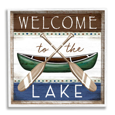 " Rustic Lake Welcome Canoe Sign " by Elizabeth Tyndall