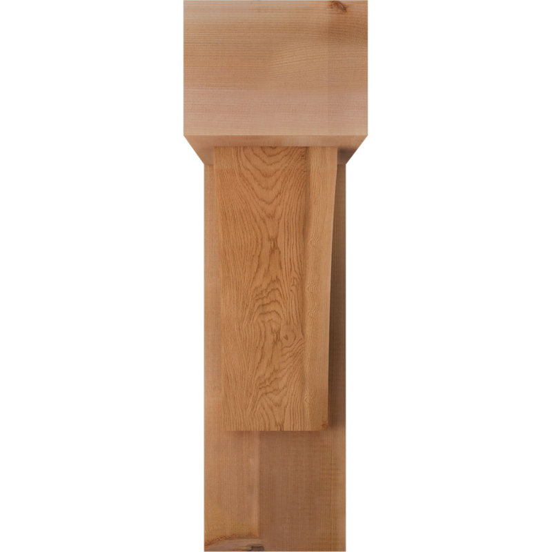 7 1/2"W x 26"D x 26"H Thorton Block Smooth Bracket w/ Offset Brace, Western Red Cedar, 26 x 26