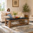 55.12" Upholstered Solid Wood Coffee Table with Open Storage