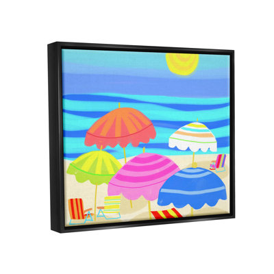 «Vibrant Sun Umbrellas Summer Beach Shore Scene» par Maret Hensick - impression