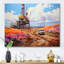 «Pink Oil Rigs», impression sur toile-152560672-152560674
