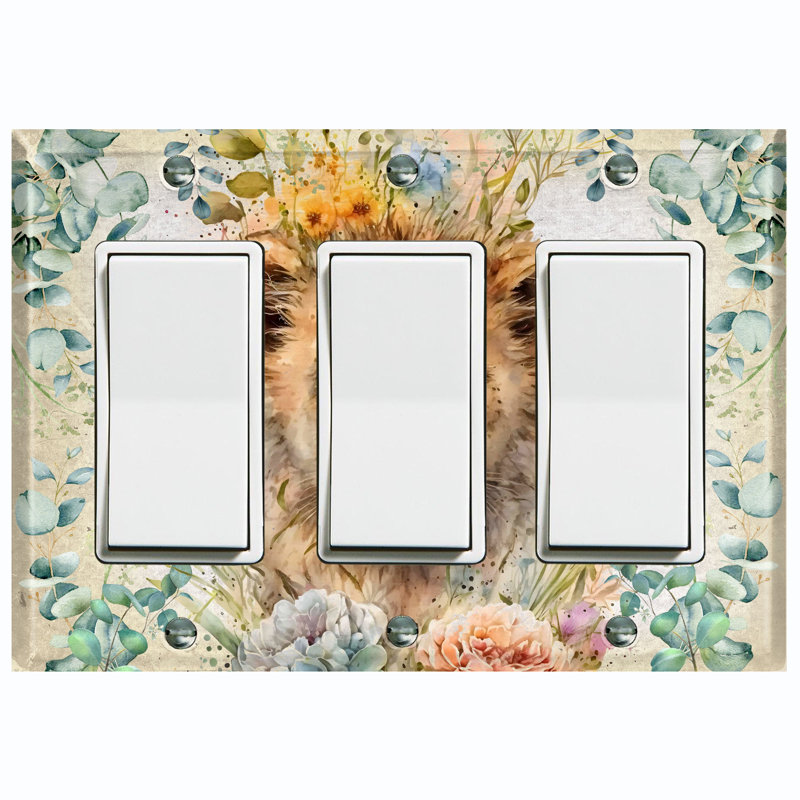 Copper Rust Patina Teal Print 3 - Gang Toggle Light Switch Standard Wall Plate