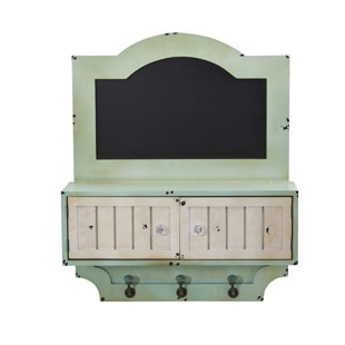 Manufactured Wood Wall Organizer with Chalkboard