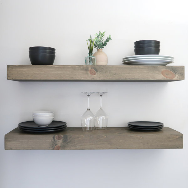 Millwood Pines Pippi Modern Floating Shelves 3 Inches Thick & Reviews ...