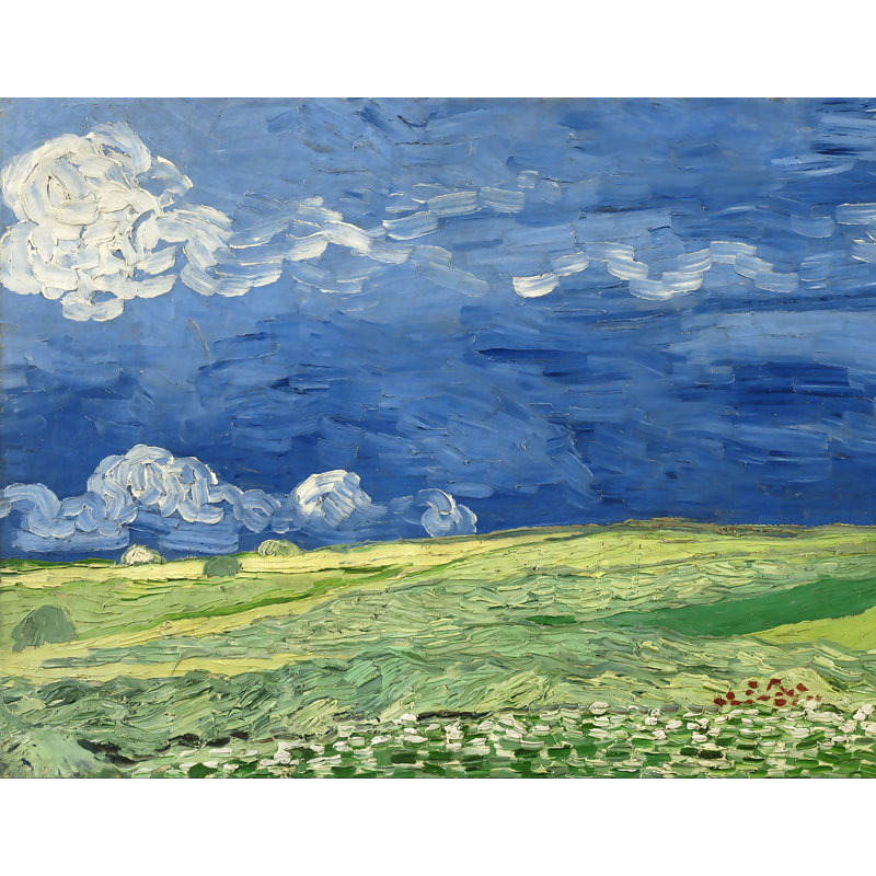 Décalcomanie murale amovible sous thunderclouds wheatfield de van gogh, H 22 po x l 28 po