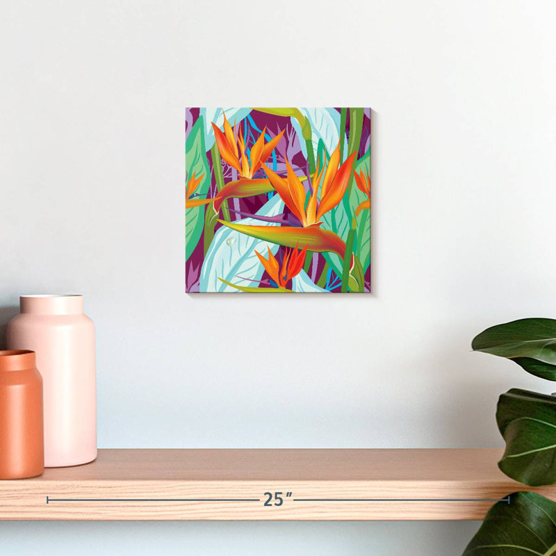 Strelitzia Flower Pattern, 10" H x 10" W