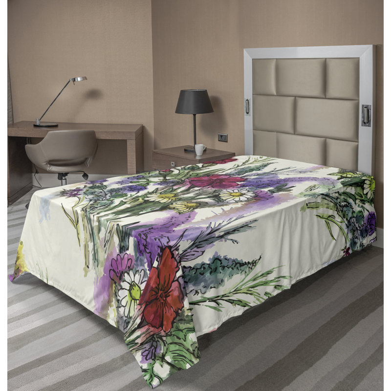 Microfiber No Pattern And Not Solid Color Flat Sheet, Twin XL Flat Sheet