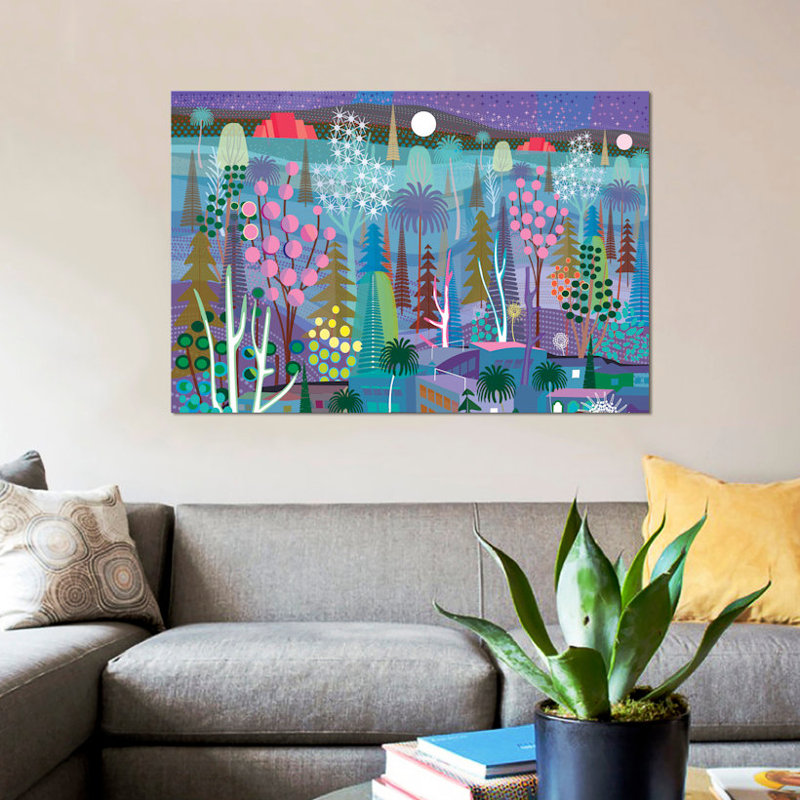 « moon over tijuana », impression sur toile, H 12 po x l 18 po x P 1,5 po, Toile tendue, Pas de tapis