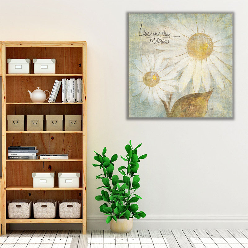 «Daisy Do III - Live in the Moment», reproduction d'art sur toile, H 12 po x l 12 po
