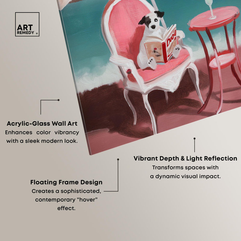«Beach Reader II Fun Pet», reproduction d'art par Art Remedy, H 15 po x l 10 po