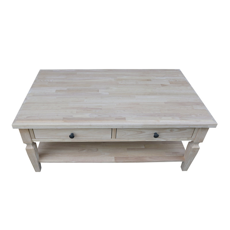 Briseno Solid Wood Coffee Table, Unfinished