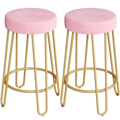 Cedernier Upholstered Counter Stool with Metal Frame