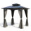 Pavillon de jardin grillagé en aluminium 8 pi x 8 pi avec double toit rigide en polycarbonate gris pour la cuisson à l'extérieur