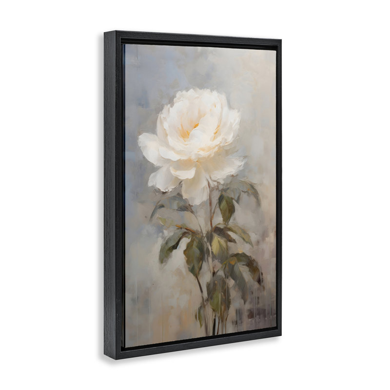Cadre flottant en forme de rose blanche près de Creative Studio, Cadre flottant noir de jais, H 25 po x l 17 po