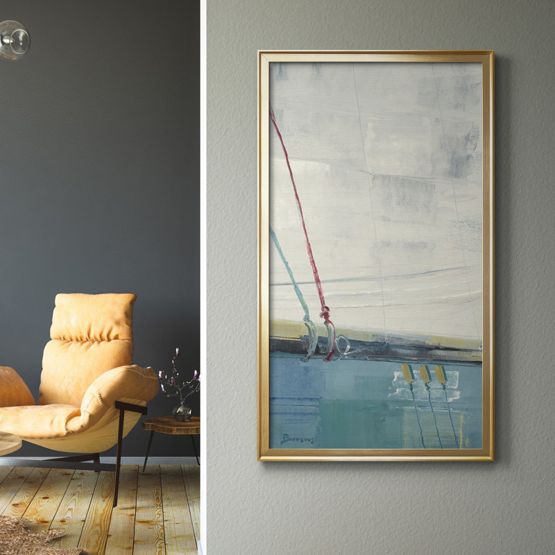 Boom Times II - reproduction d'art, H 22,5 po x l 42,5 po x P 1,5 po, Toile encadrée dorée, Pas de tapis