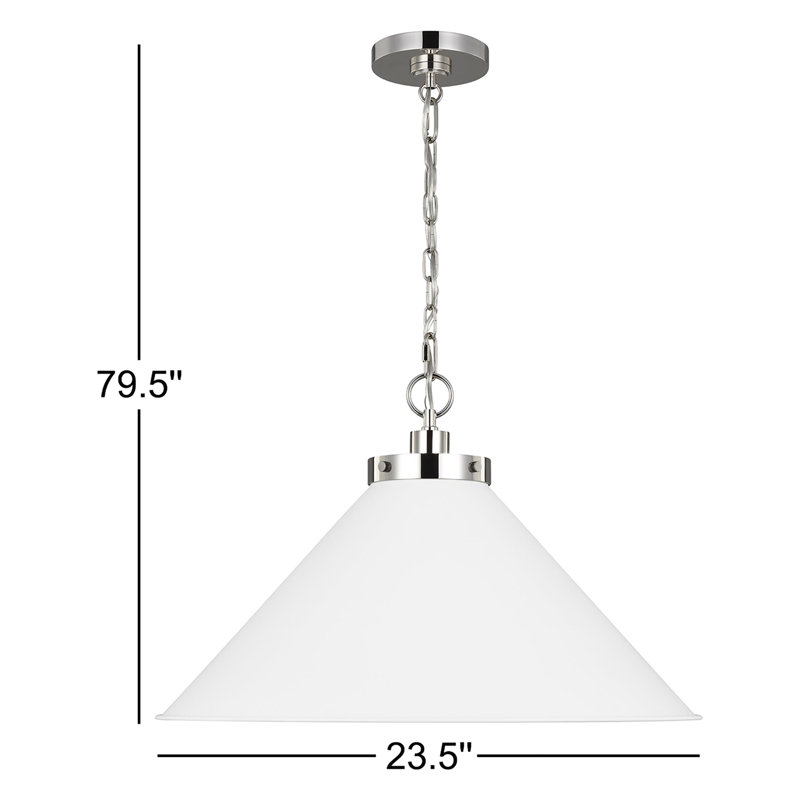 Wellfleet 1 - Light Pendant, Matte White, Polished Nickel