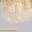 Lustre moderne en cristal pour salle à manger Luminaire suspendu rectangulaire rectangulaire en forme de goutte d'eau à 8 lumières pour îlot de cuisine L 39,4 po x l 9,8 po x H 8,7 po (ampoule non incluse)-1260569282