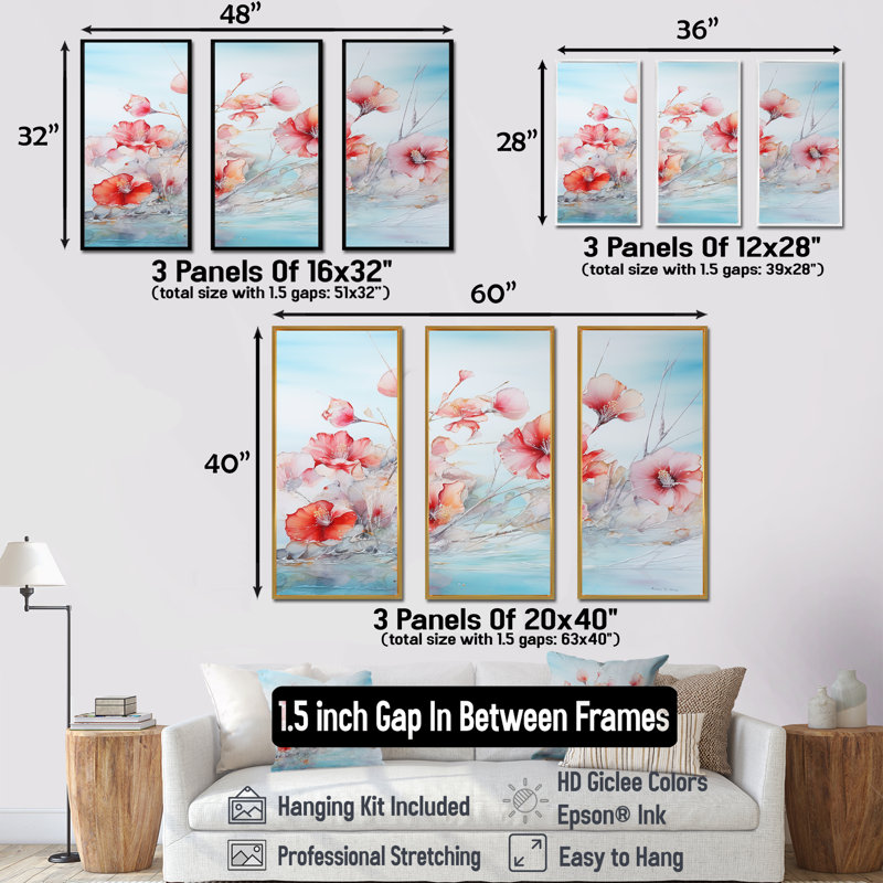 Hibiscus Bliss Flower Blooms - ensemble de reproduction d'art champ de fleurs, Cadre naturel flottant