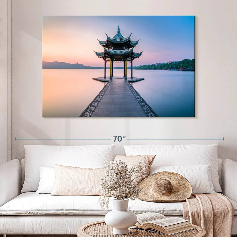 Adella Jixian Pavilion Sunset Scene, 34" H x 51" W