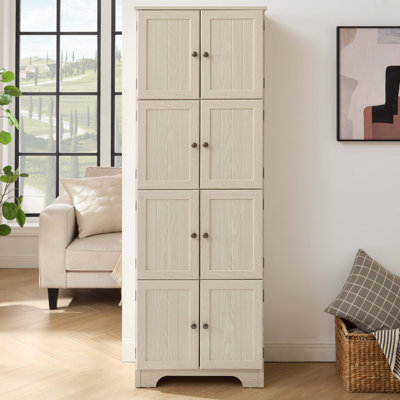 72.4" Tall Storage Cabinet With 8 Doors And 4 Shelves
