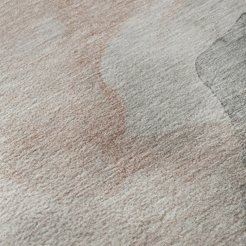 Premium Machine Washable Mayfield AMF2109 Abstract Rug, 8' x 10', Salmon