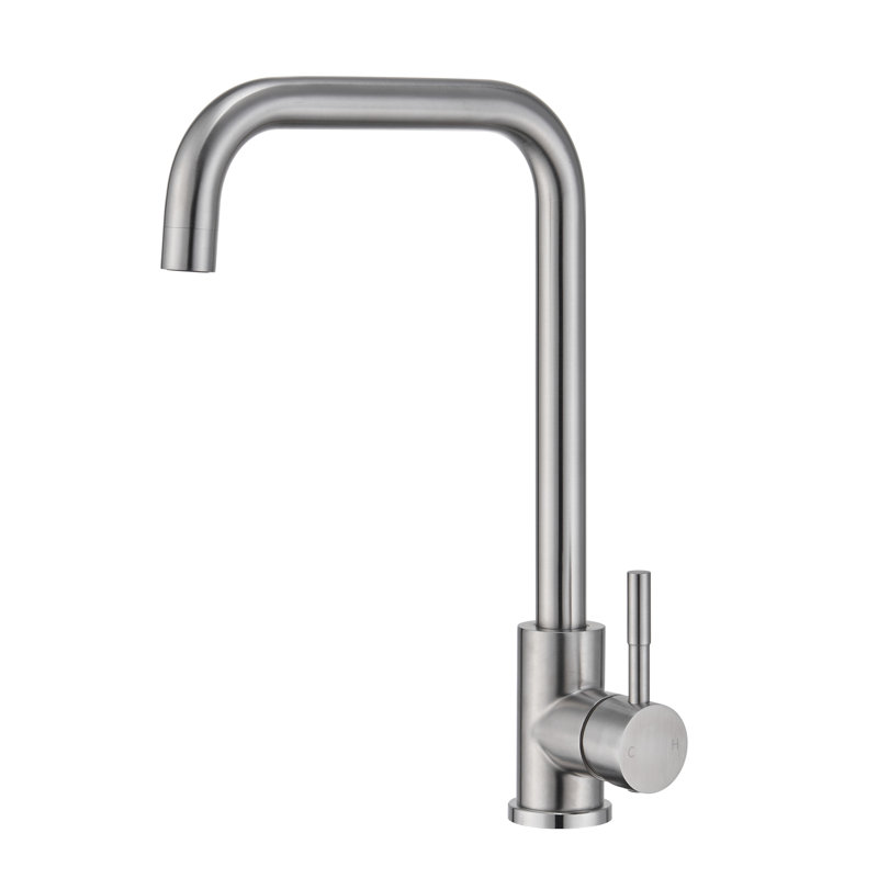 Stainless Steel Single Handle High-Arc Kitchen Faucet, Brush Nickel