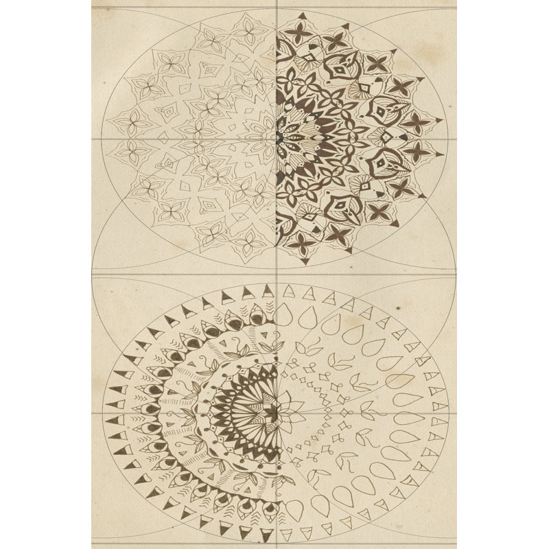 Sacred Geometry Sketch III by Naomi McCavitt - 1 Piece Wrapped Canvas Wall Art, 91cm H x 61cm W x 3.8cm D