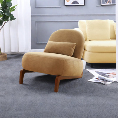 Chaises d'appoint modernes en velours, pieds en bois massif, style sans accoudoirs pour le salon et la chambre à coucher