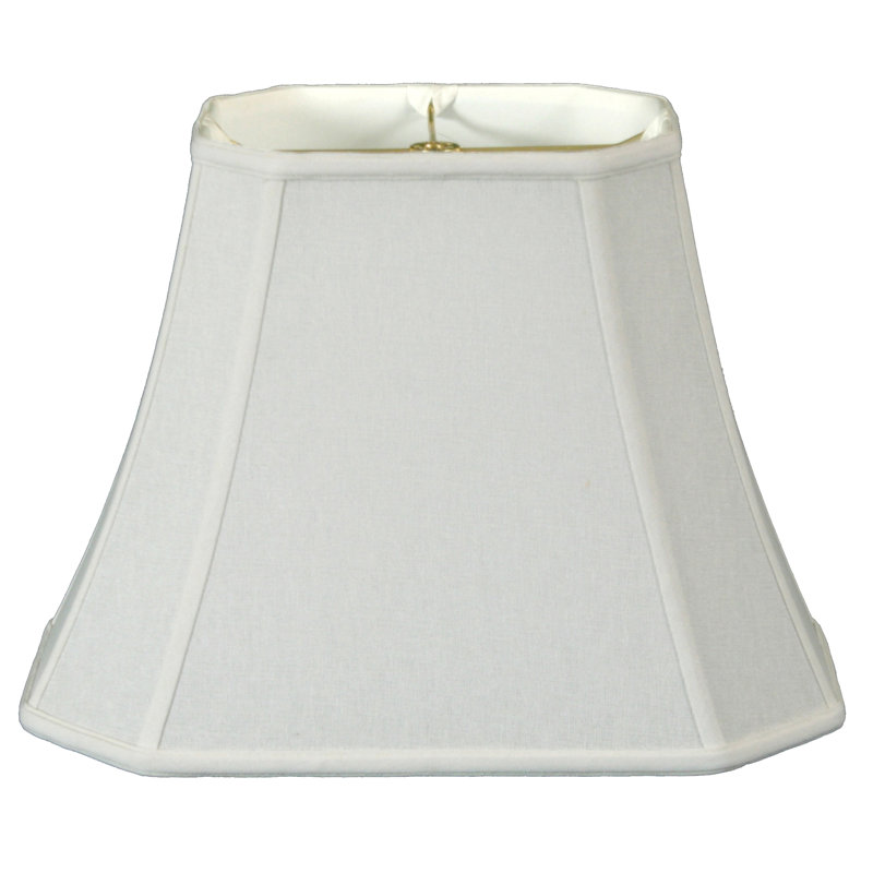 Abat-jour cloche en soie / shantung (araignée), Blanc, H 11,25 po x l 19 po x P 19 po