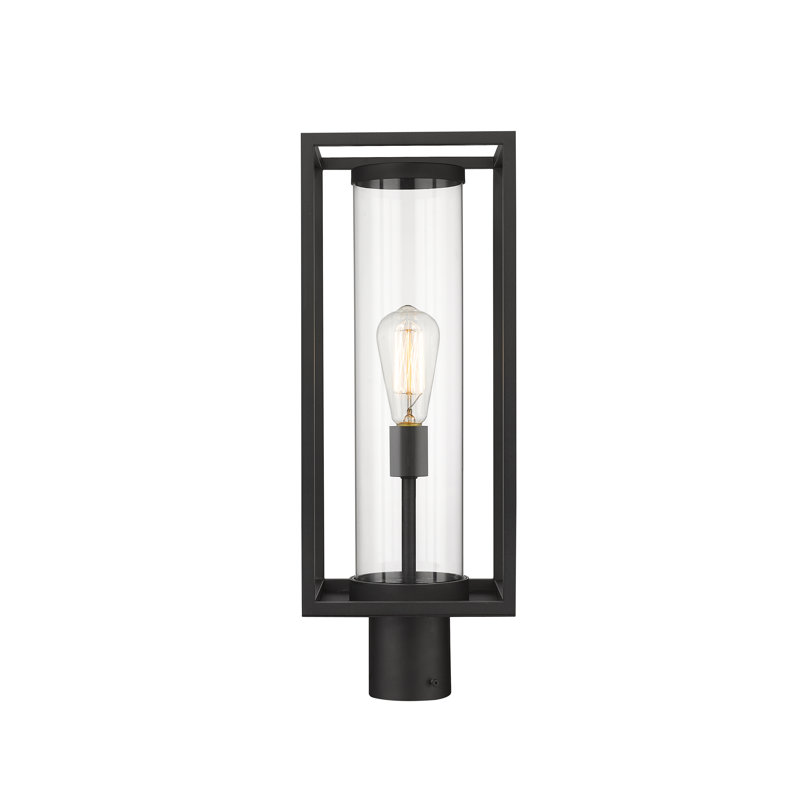 Bello Transparent Lantern Head, 21.75" H x 8" W x 8" D, Black