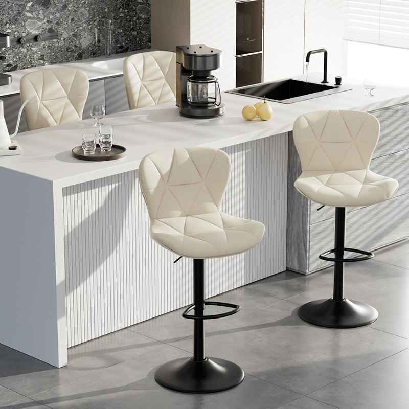 Ensemble de 4 tabourets de bar, tabourets de bar pivotants réglables, ba ...