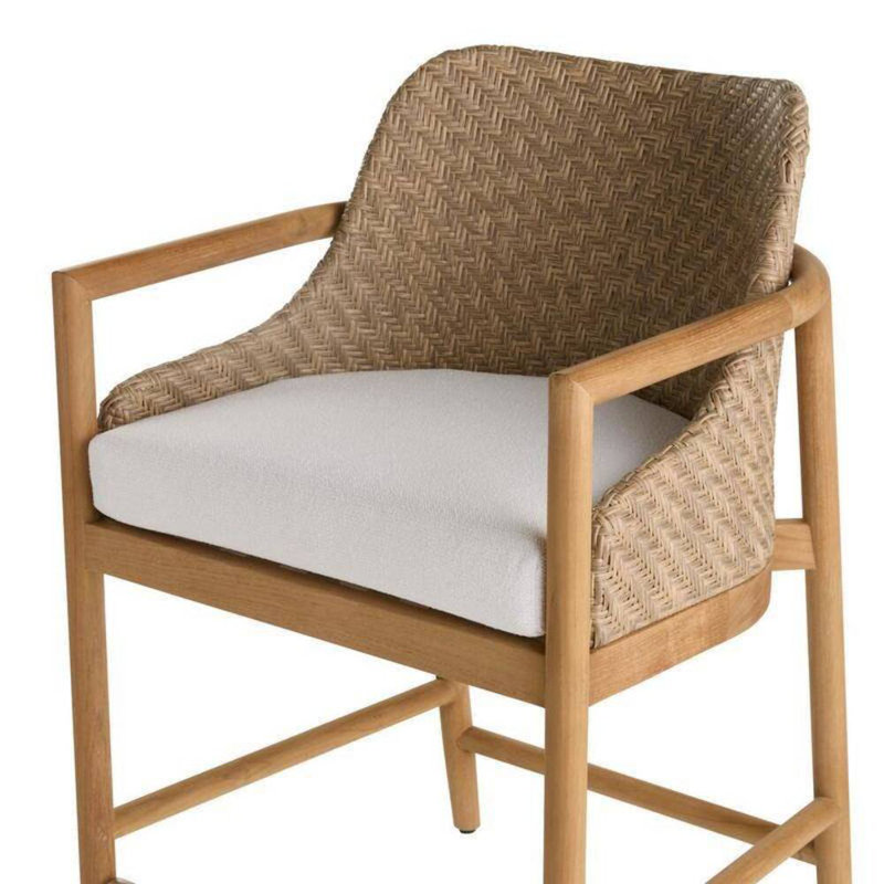Chilton Outdoor Teak Bar Stool, 25.5