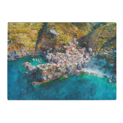Above Cinque Terre in Italy Painting Chopping Board