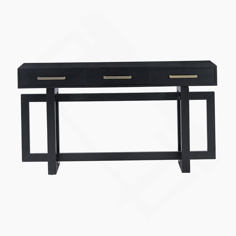 Console élégante avec trois tiroirs, table d'entrée très longue pour un placement polyvalent dans n'importe quelle pièce de votre maison