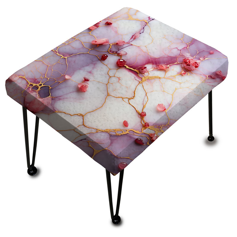 Motif fantaisie en marbre - Repose-pieds rectangulaire en marbre