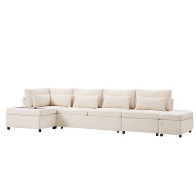 Modern Chenille Sectionals With Adjustable Features For Home