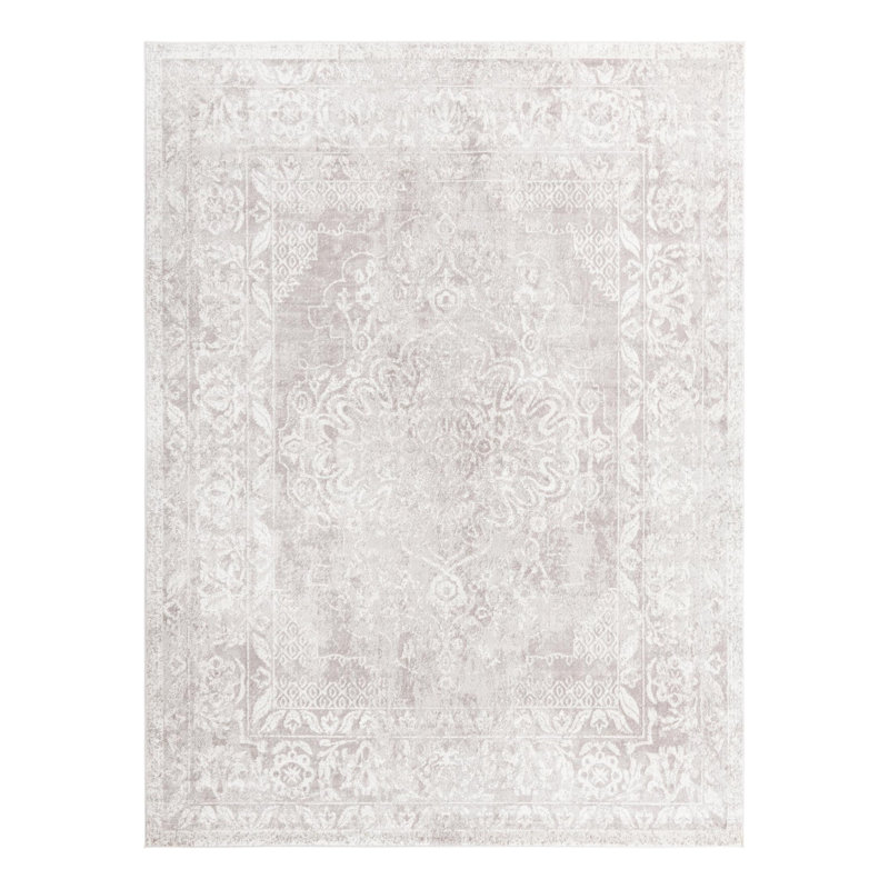 Audres Oriental Gray/Ivory Area Rug, Rectangle 10' x 13'