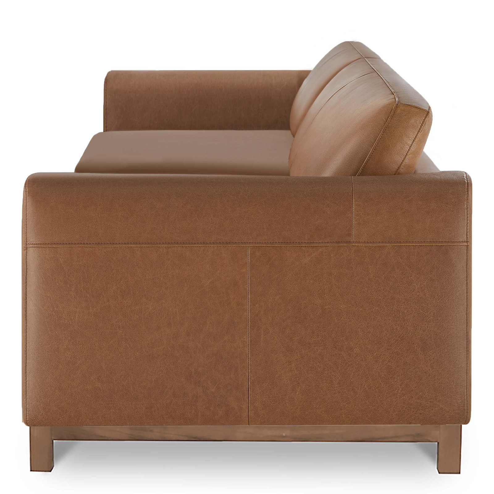 Liz 84" Genuine Leather Sofa, Marseille Brown