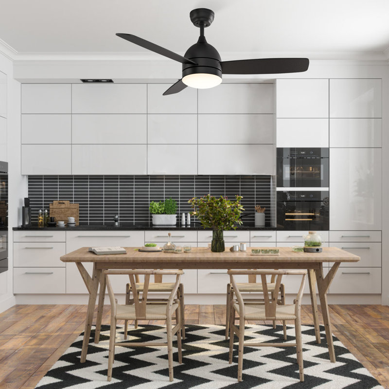 48" 3-Blades Modern Ceiling Fan with Light