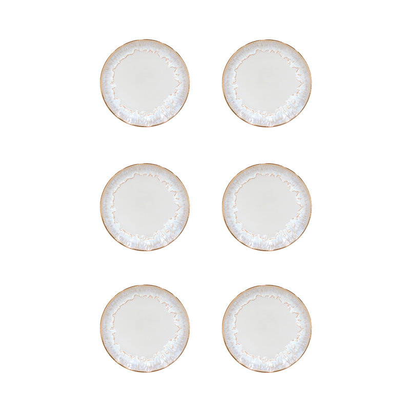 Assiette à salade, Blanc - doré