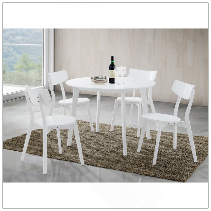Roma Contemporary White Round Dining Table