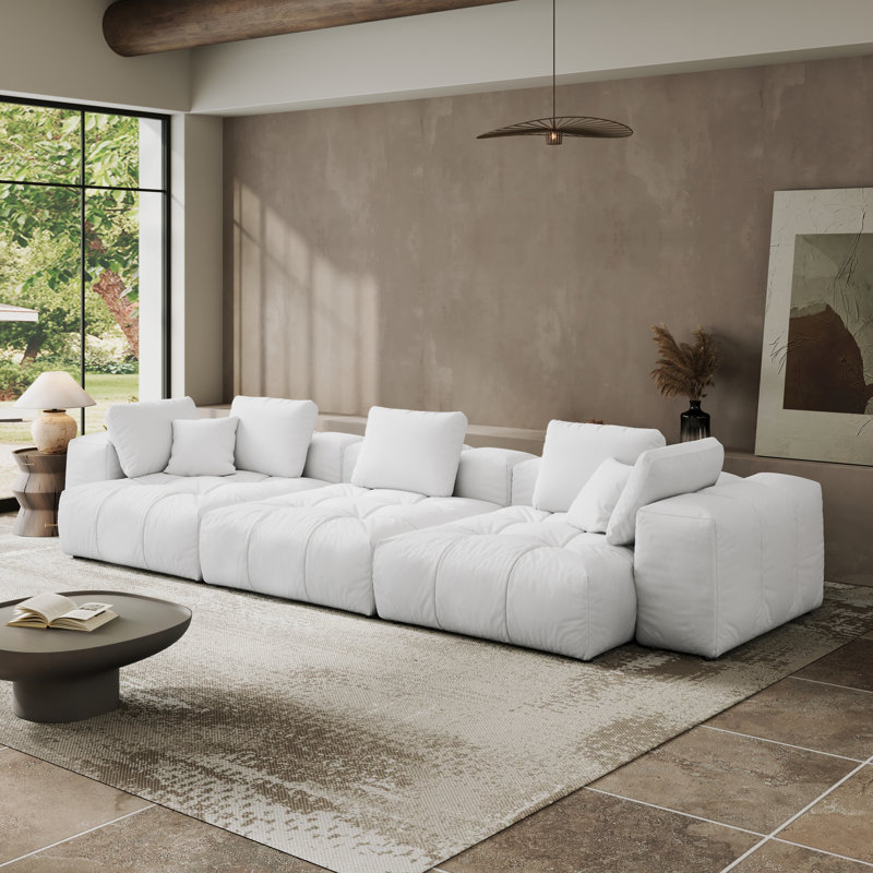 Canapé modulaire modulaire, siège à combinaison profonde surdimensionné, housses de coussin amovibles et lavables, tissu, rembourrage en duvet