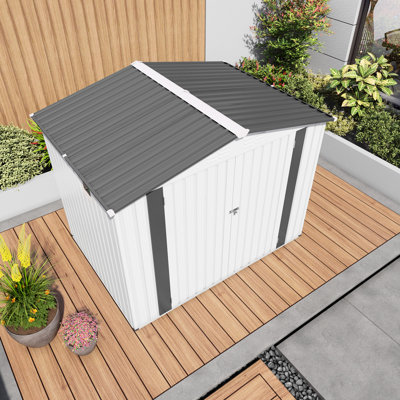 Metal Outdoor Storage Shed, 8X6 Ft, Pet Housing, - Rust, No Professional Help For Assembly Mini Workshop, , Graphic Instructions