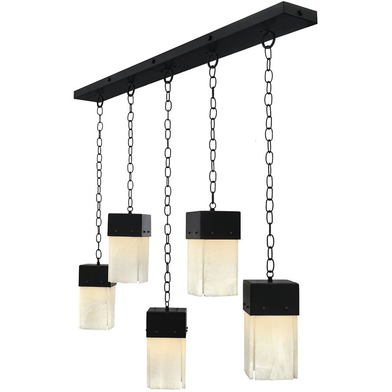 Luminaire suspendu unique à 5 lumières Alpine, Antique Ancien Monde