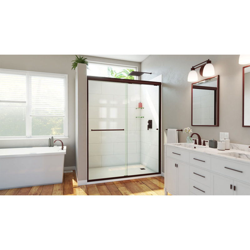 DreamLine Alliance Pro HV 56 - 60 inch W x 76 1/2 inch H Semi-Frameless Bypass Shower Door in Oil Rubbed Bronze, Bronze