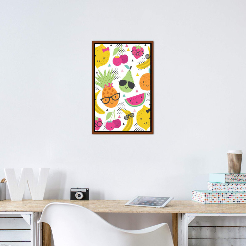 «Sunshine Siesta» par Lisa White boutons - impression d'art graphique, H 26 po x l 18 po x 1,5 po, Pas de tapis