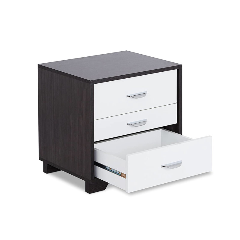 3 tables de chevet blanches et noires - rendent votre chambre à coucher plus attrayante avec 3 tiroirs fonctionnels pour