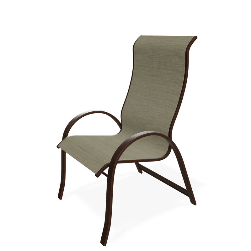 Chaise de patio empilable Hirotaka Supreme, Bristol taupe Sunbrella®, Kona texturé